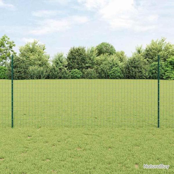Cl�ture avec poteau Vert 1,2 x 25 m Acier et PVC