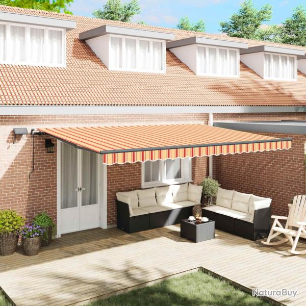 Auvent R�tractable jaune et orange 500 �300 cm tissu