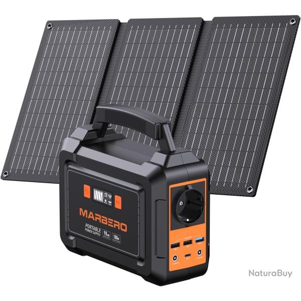 Station �lectrique Portable 98Wh avec Panneau Solaire Pliable 30W G�n�rateur 26.400mAh Batterie