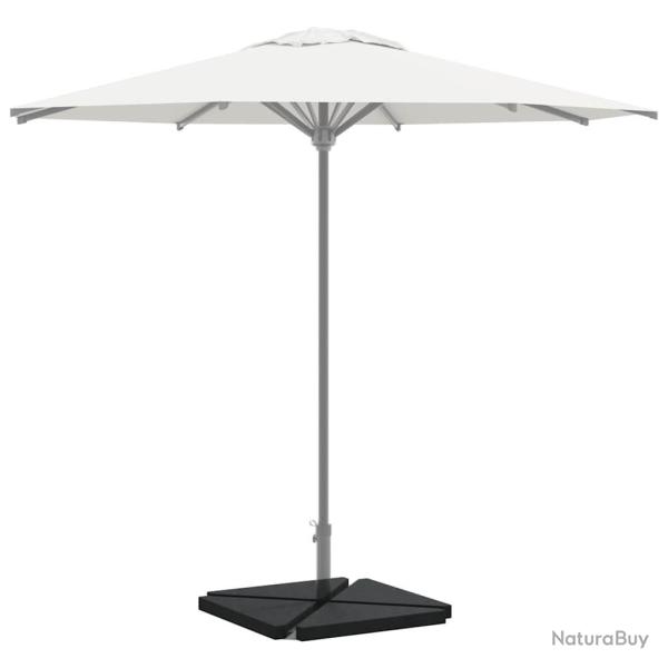 Plaques de poids de parasol 4 pcs triangulaire granit noir 14kg