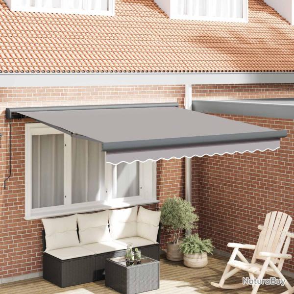 Auvent R�tractable Gris clair 300 x 250 cm Tissu et M�tal