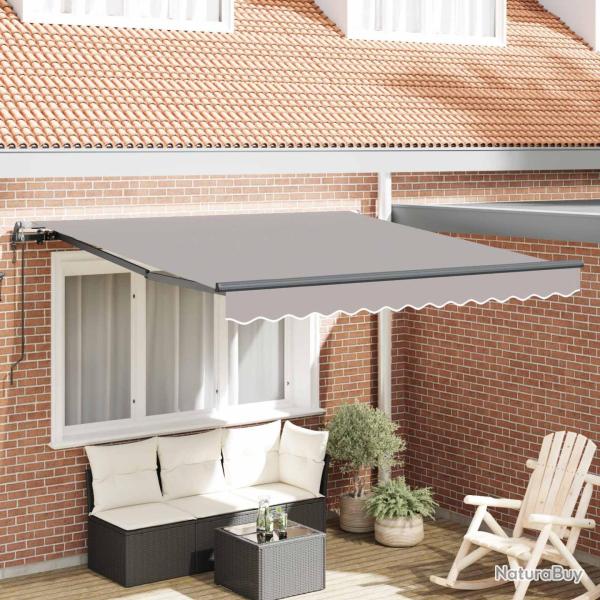 Auvent R�tractable Gris clair 300 x 250 cm Tissu et Aluminium