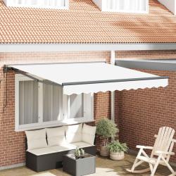 Cadre d'auvent Blanc 300 x 250 cm Polyester avec rev&ecirc;tement PU