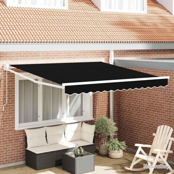 Auvent R�tractable Noir 350 x 250 cm Polyester et Aluminium