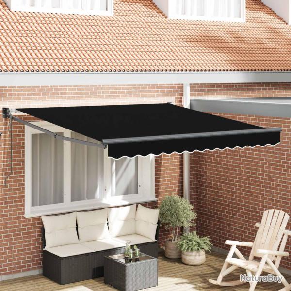 Auvent R�tractable Noir 350 x 250 cm Polyester et Aluminium