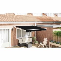 Auvent R&eacute;tractable Noir 350 x 250 cm tissu