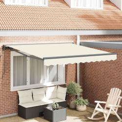 Cadre d'auvent Cr&egrave;me 350 x 250 cm Polyester avec rev&ecirc;tement PU