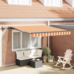 Auvent R&eacute;tractable jaune et orange 350 x 250 cm tissu