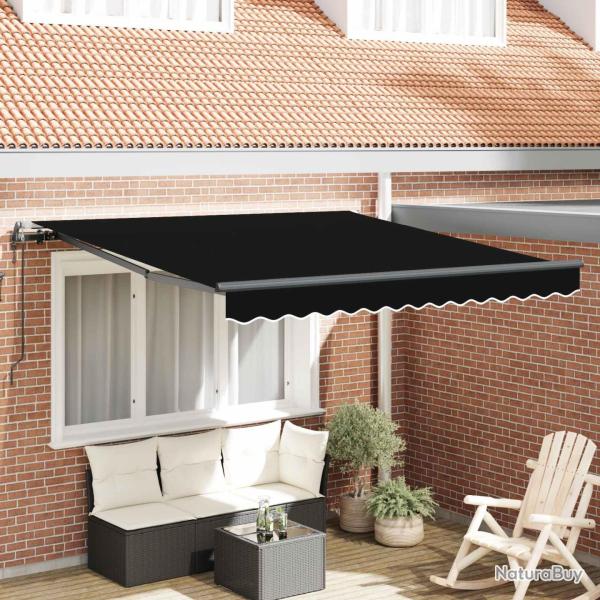 Auvent R�tractable Noir 350 x 250 cm Tissu et Aluminium