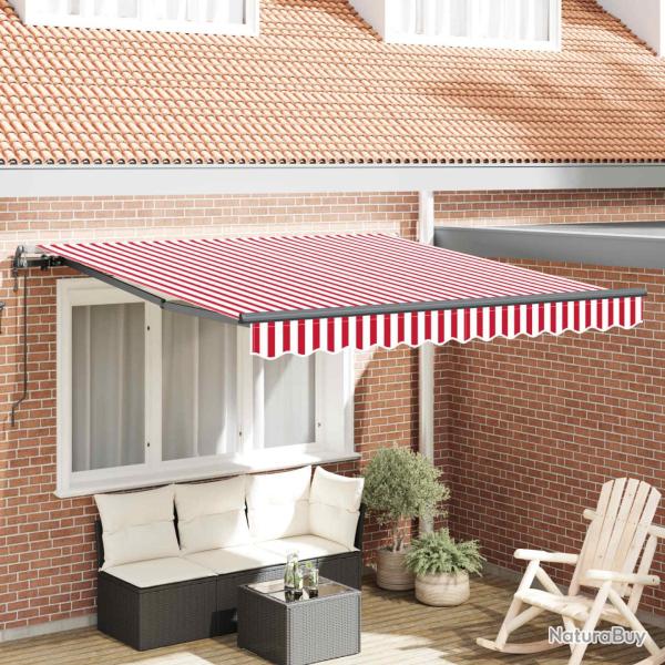 Auvent R�tractable Rouge et Blanc 350 x 250 cm