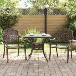 Ensemble de tables de jardin 3 pcs Bronze Aluminium coul&eacute;