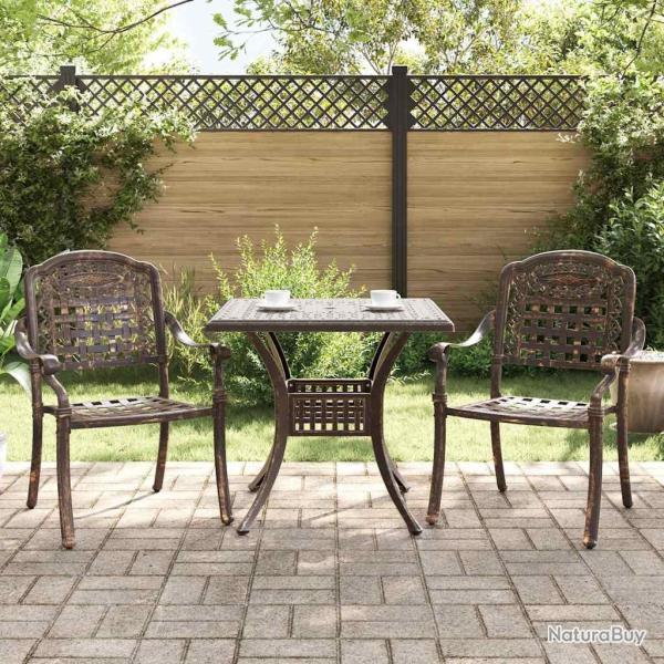Ensemble de tables de jardin 3 pcs Bronze Aluminium coul�