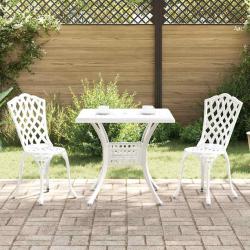 Ensemble de tables de jardin 3 pcs Blanc Aluminium coul&eacute;