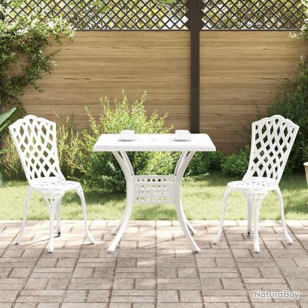 Ensemble de tables de jardin 3 pcs Blanc Aluminium coul�