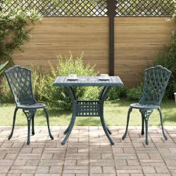Ensemble de tables de jardin 3 pcs Vert Aluminium coul&eacute;