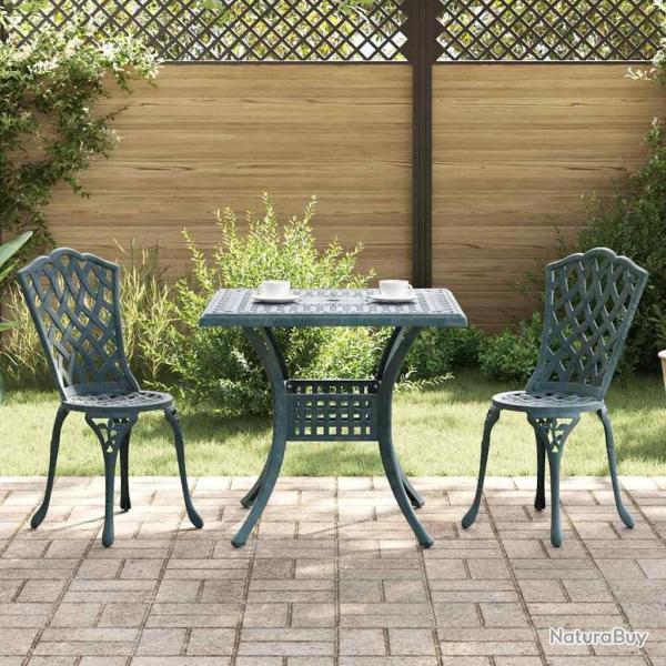 Ensemble de tables de jardin 3 pcs Vert Aluminium coul�