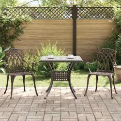 Ensemble de tables de jardin 3 pcs Bronze Aluminium coul&eacute;