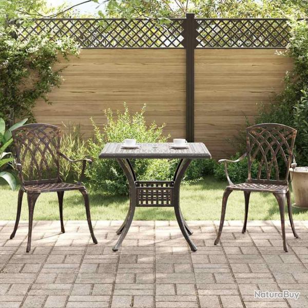 Ensemble de tables de jardin 3 pcs Bronze Aluminium coul�