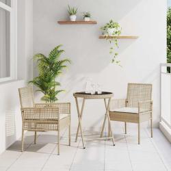 Ensemble bistro de jardin 3 pcs Beige polyrotin