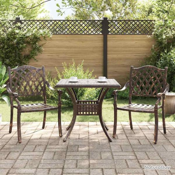 Ensemble de tables de jardin 3 pcs Bronze Aluminium coul�