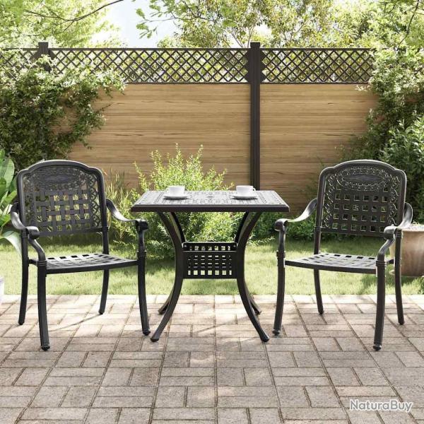 Ensemble de tables de jardin 3 pcs Noir Aluminium coul�