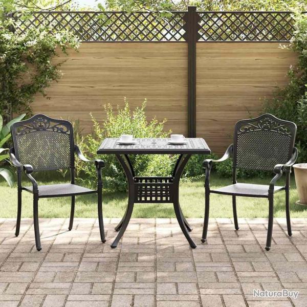 Ensemble de tables de jardin 3 pcs Noir Aluminium coul�