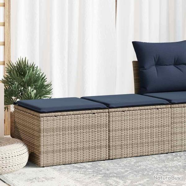 Salon de jardin 2 pcs avec coussins gris r�sine tress�e acacia
