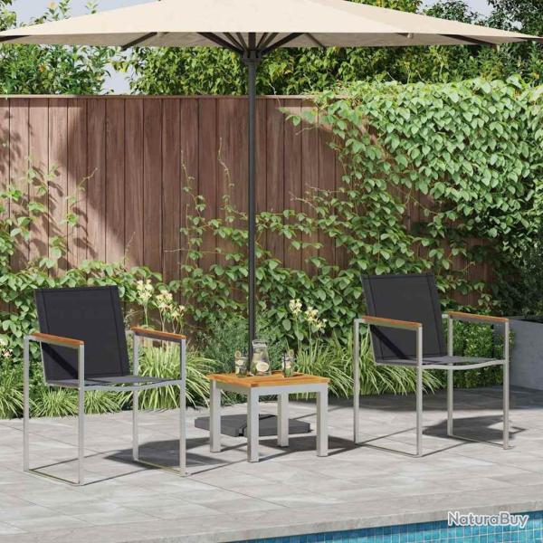Ensemble de salle � manger pour jardin 3 pcs Marron et Noir