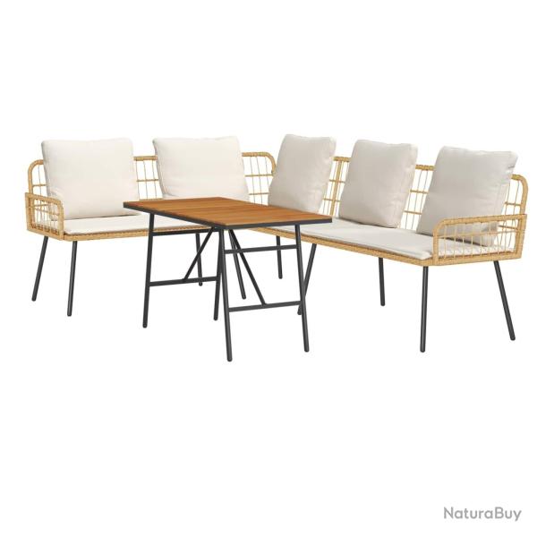 Ensemble de canap� de jardin 2 pcs Beige polyrotin
