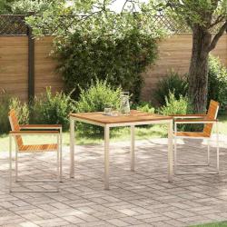 Ensemble de salle &agrave; manger pour jardin 3 pcs Marron