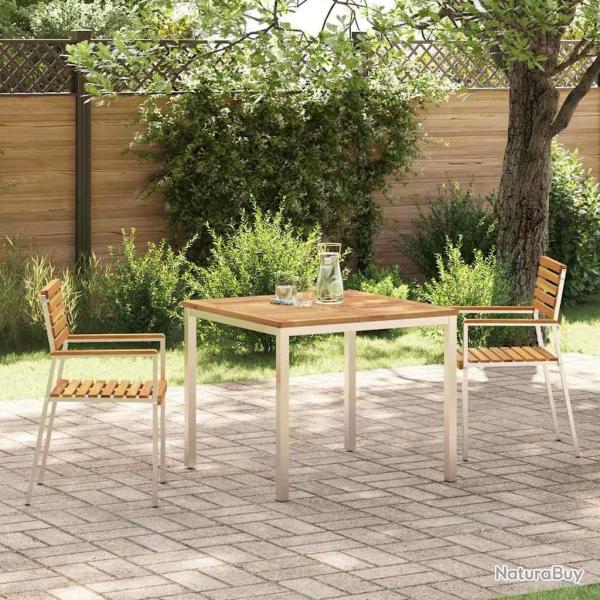 Ensemble de salle � manger pour jardin 3 pcs Marron