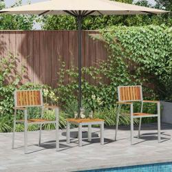 Ensemble de salle &agrave; manger pour jardin 3 pcs Marron