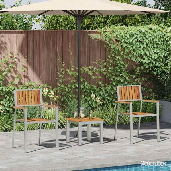 Ensemble de salle � manger pour jardin 3 pcs Marron