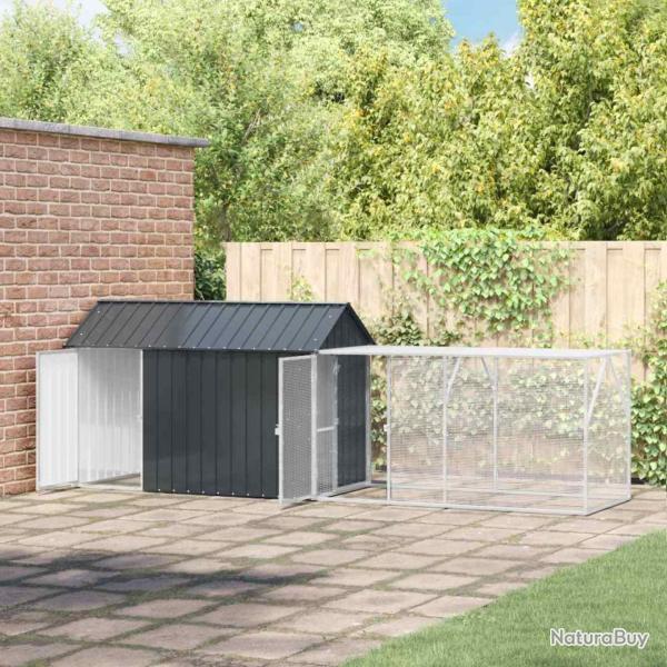 Cage pour oiseaux avec stockage Anthracite 416,5 x 103 x 142 cm