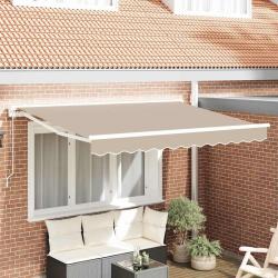 Cadre d'auvent Beige 250 x 200 cm Polyester avec rev&ecirc;tement PU