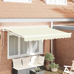 Cadre d'auvent Cr&egrave;me 300 x 200 cm Polyester avec rev&ecirc;tement PU