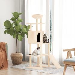 Arbre &agrave; chat avec griffoirs en sisal Cr&egrave;me 166 cm