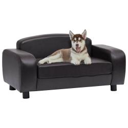 Canap&eacute; pour chien Marron 80x50x40 cm Similicuir