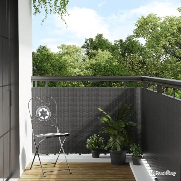 Paravent de balcon anthracite 1000x90 cm r�sine tress�e