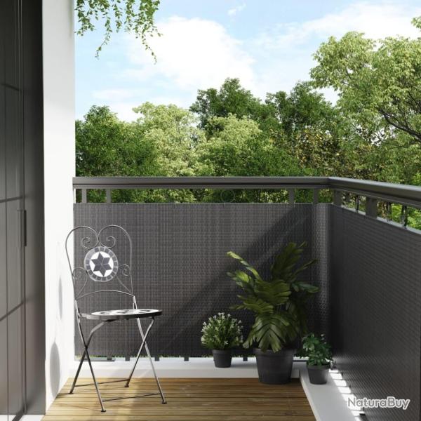 Paravent de balcon anthracite 500x80 cm r�sine tress�e