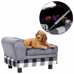 Canap&eacute; pour chien Gris 57x34x36 cm Peluche