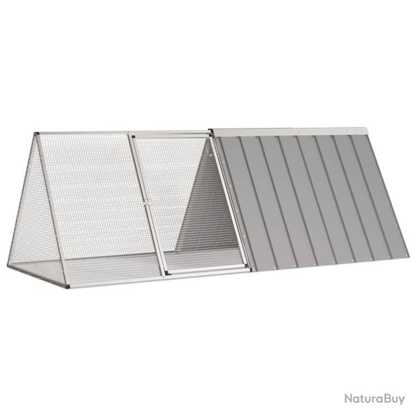 Cage pour lapin Gris 201,5x80,5x71 cm Acier galvanis�