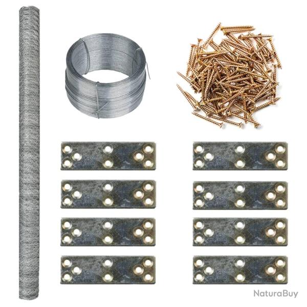 Extension de poulailler 268x100x190 cm m�tal