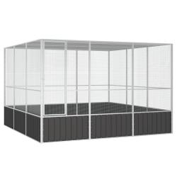 Cage &agrave; oiseaux Anthracite 302,5x324,5x211,5 cm Acier galvanis&eacute;