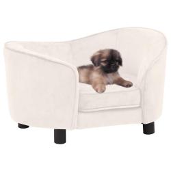 Canap&eacute; pour chien Cr&egrave;me 69x49x40 cm Peluche