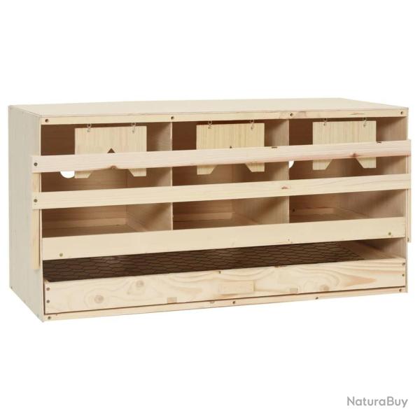 Pondoir 3 compartiments 72x33x38 cm bois de pin massif