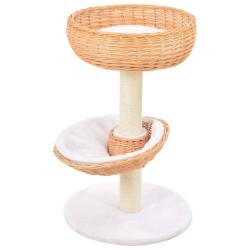 Arbre &agrave; chat avec griffoir en sisal Naturel Bois de saule