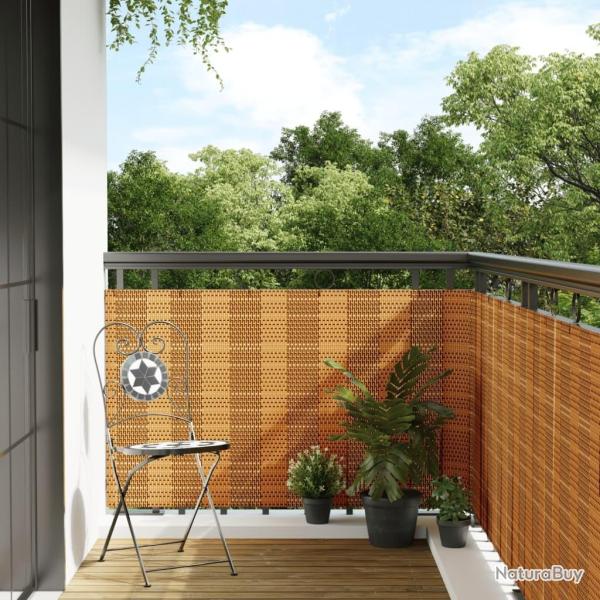 Paravent de balcon marron clair 300x80 cm r�sine tress�e