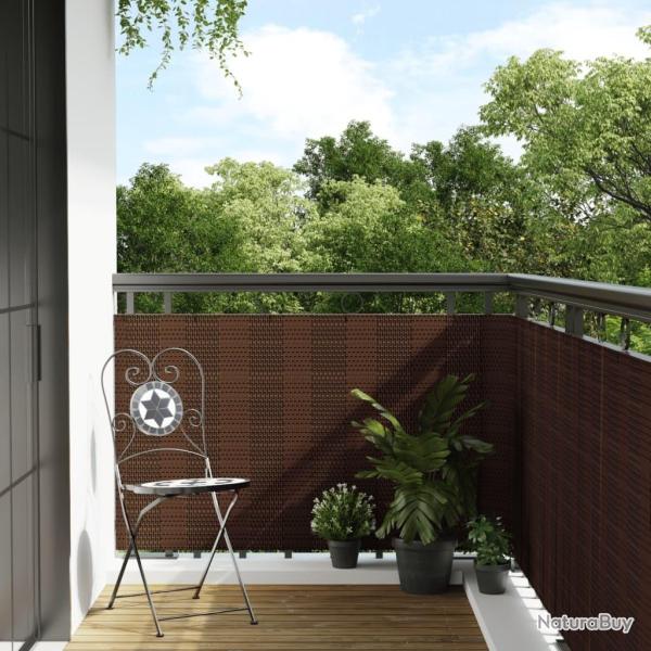 Paravent de balcon brun et noir 600x100 cm r�sine tress�