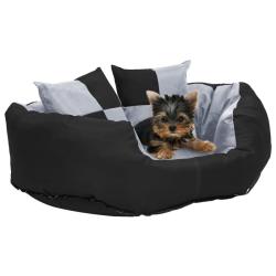 Coussin r&eacute;versible lavable pour chien Gris et noir 65x50x20 cm